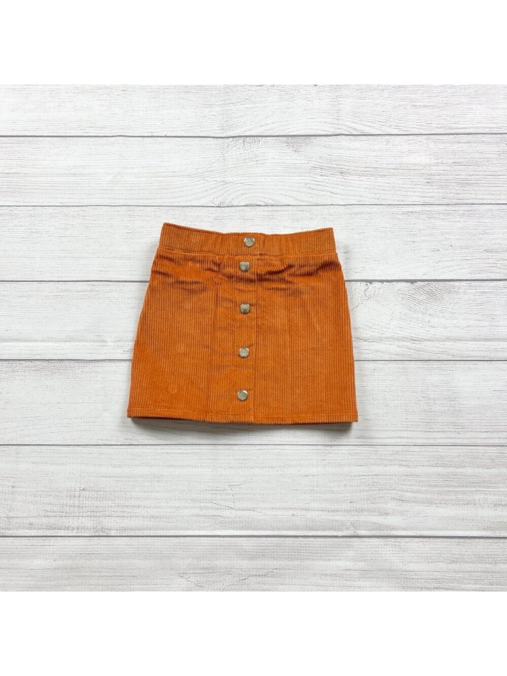 Isaac Mizrahi Orange Corduroy Button Front Elastic Waist Skirt NWT XS 4